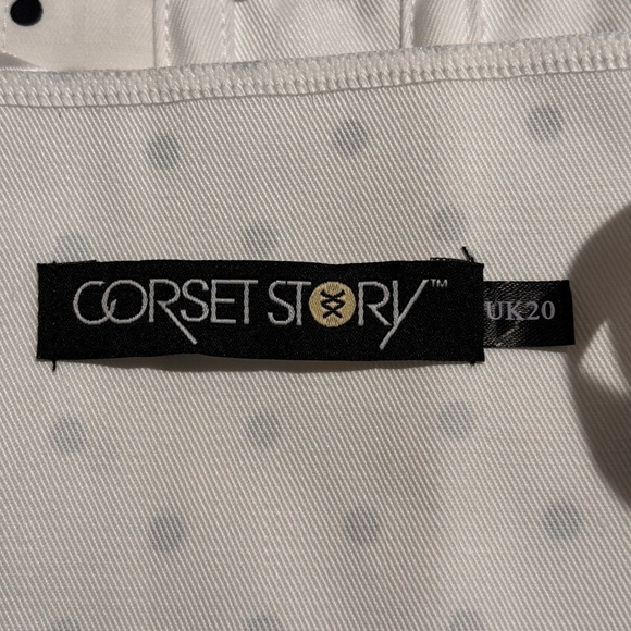 CORSET STORY Sz 20 UK Corset Polka Dot Ruffles Lace Up NEW WITH TAG - Picture 4 of 13